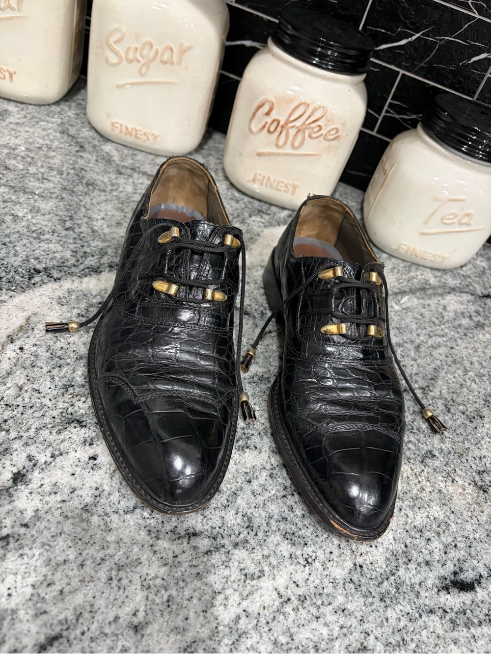 Genuine Crocodile Skin 
David Eden dress shoes